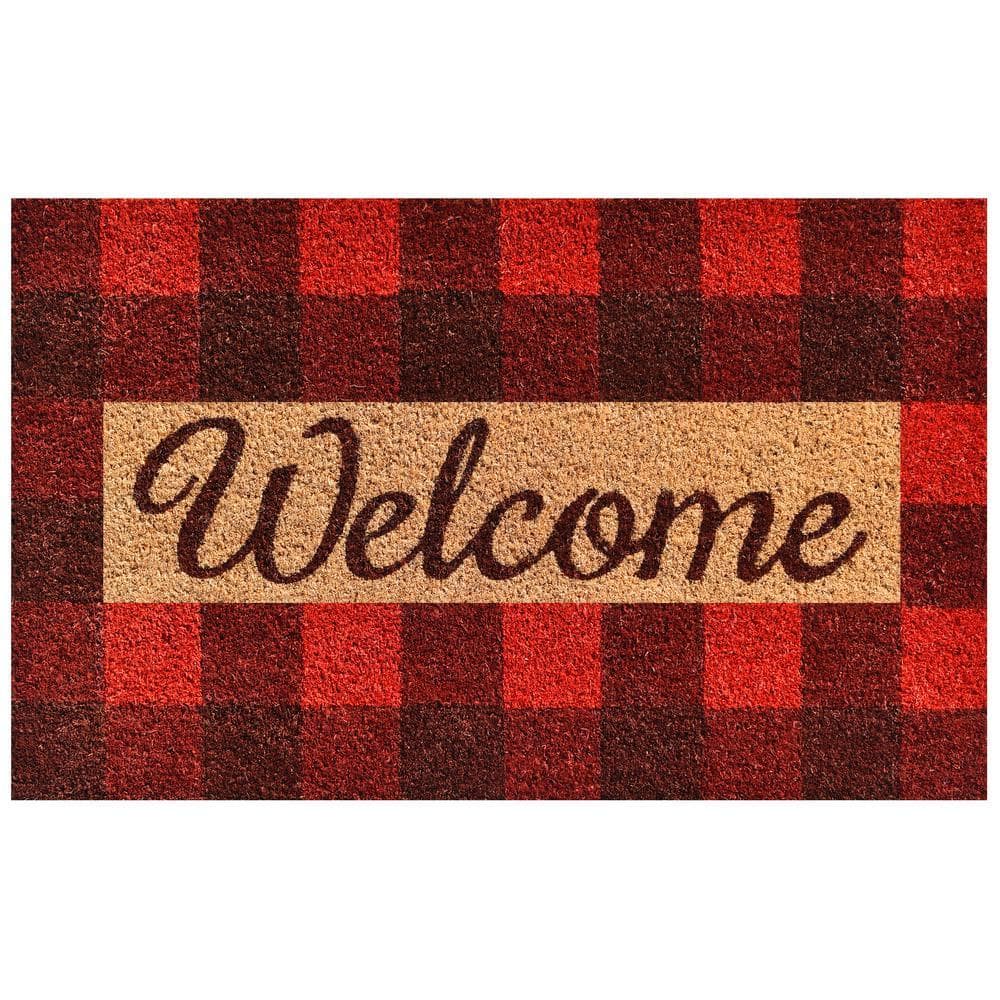 Pretty in Plaid Red/Natural 17 in. x 29 in. Door Mat