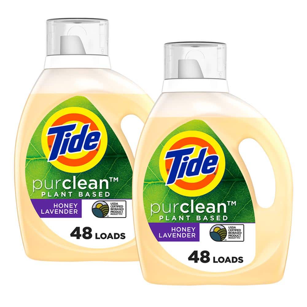 Purclean Plant Based Honey Lavender Scent Liquid Laundry Detergent, 48-Loads, 63 fl. oz., 2-Pack