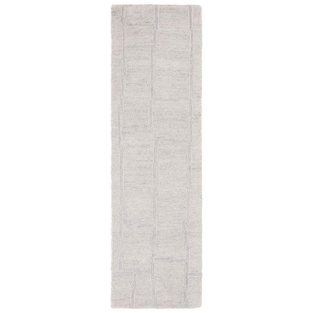 Renewal 2 ft. x 8 ft. Light Gray Solid Tabular Runner Rug