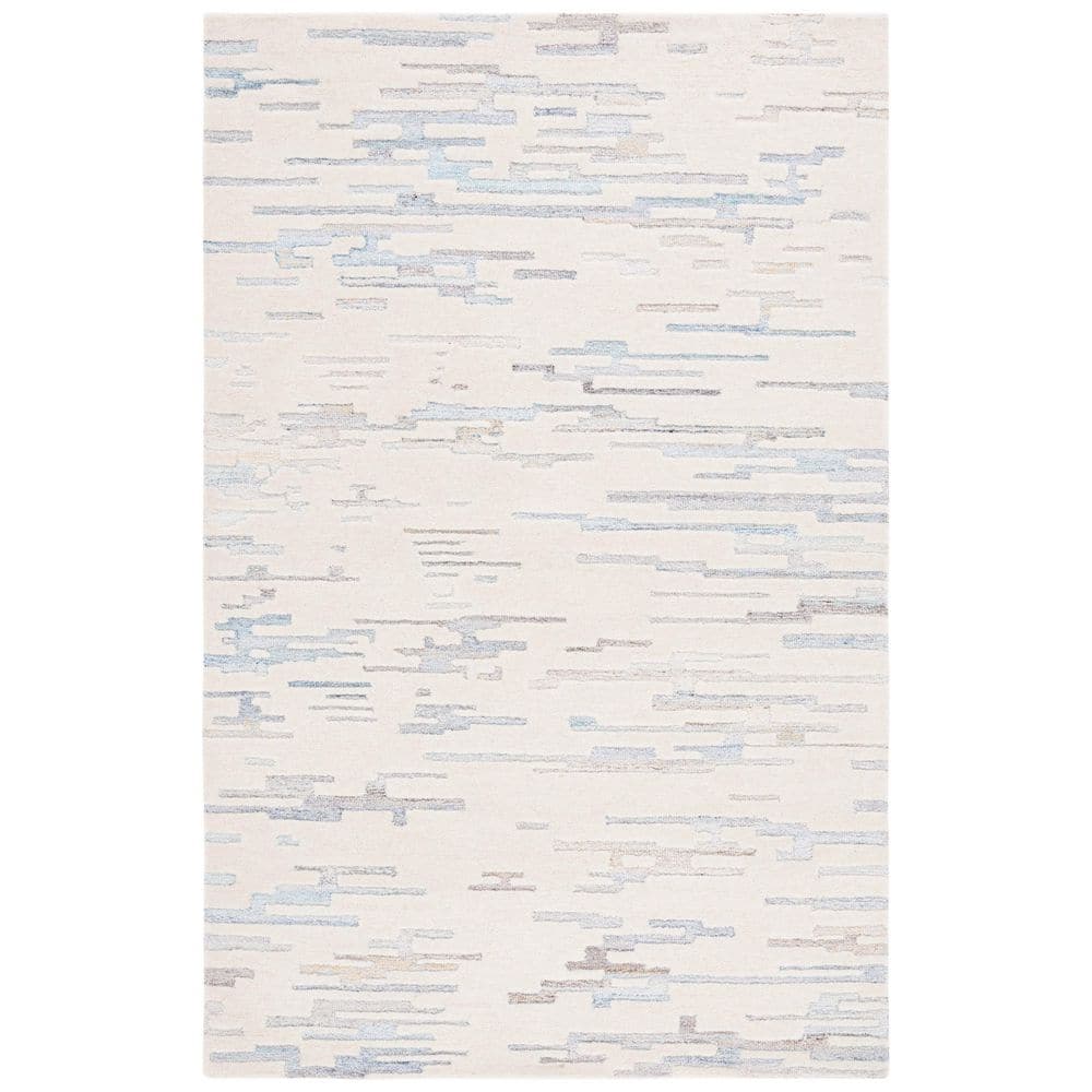 Renewal 3 ft. x 5 ft. Ivory/Light Blue Abstract Area Rug