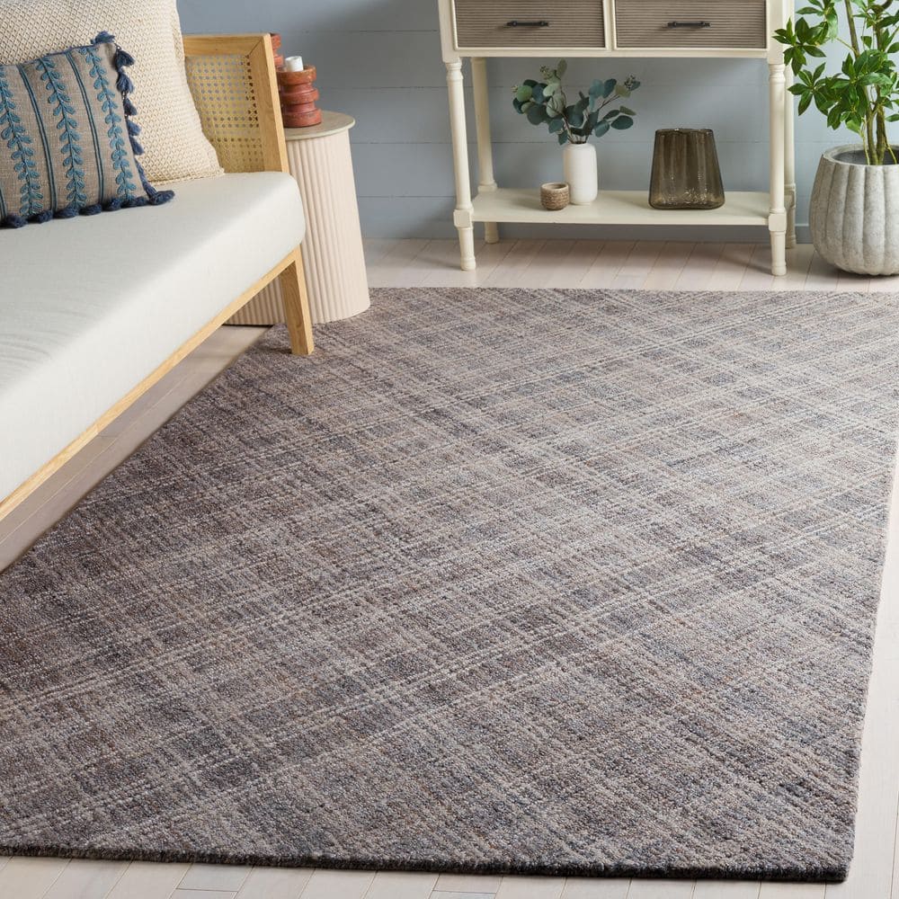 Renewal 4 ft. x 6 ft. Gray Contemporary Crosshatch Texture Area Rug