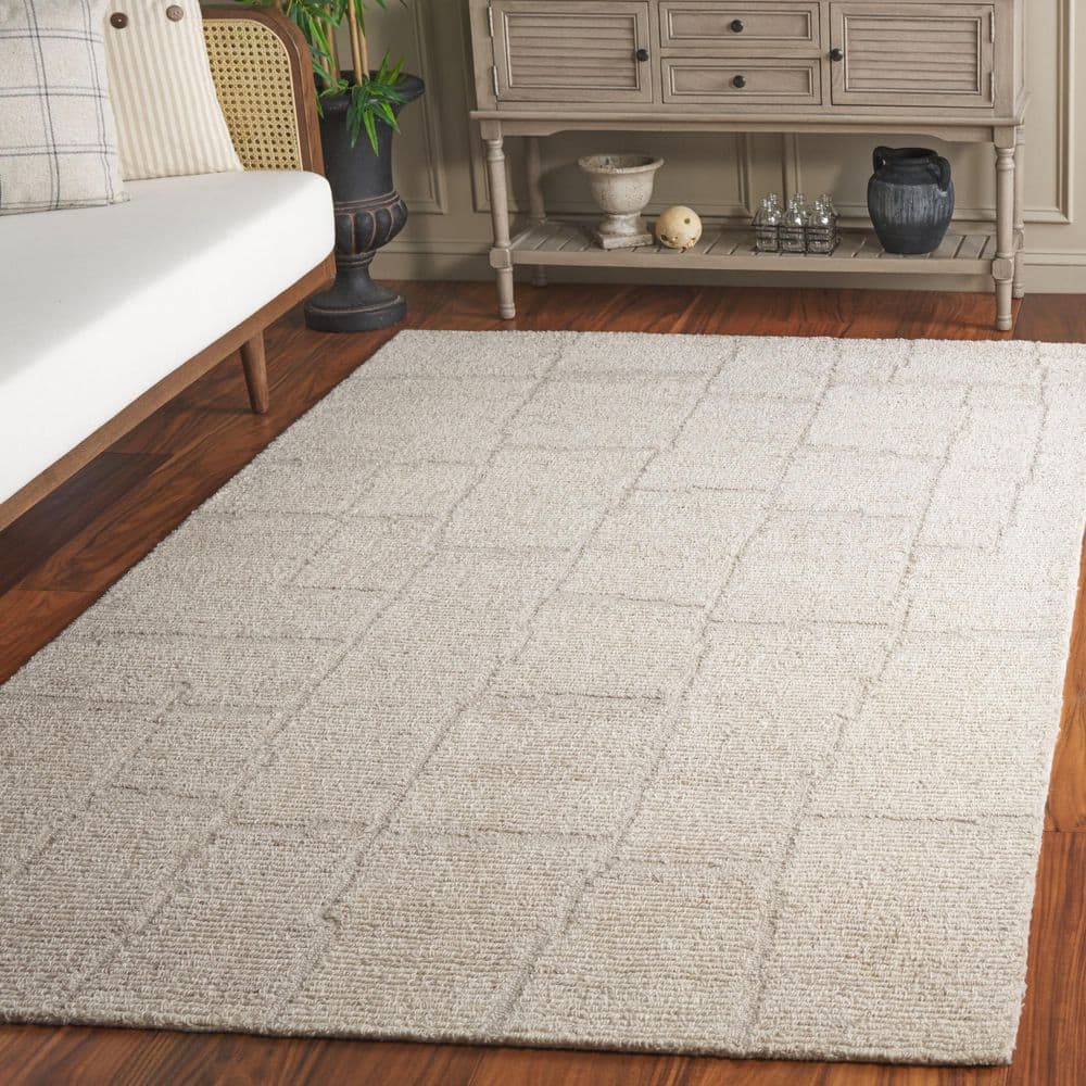 Renewal 5 ft. x 8 ft. Beige Solid Tabular Area Rug