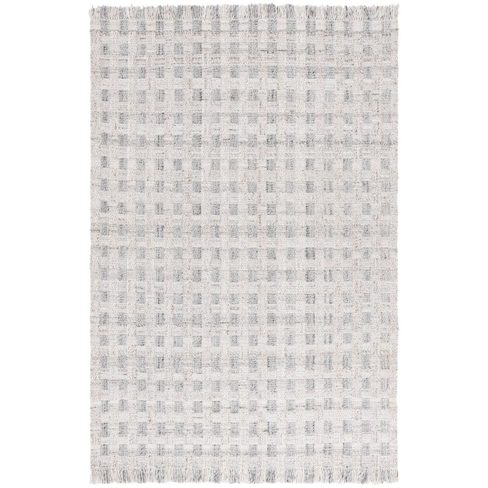 Renewal 5 ft. x 8 ft. Gray Lattice Fringe Area Rug