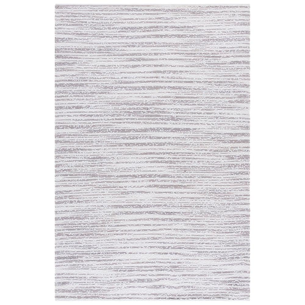 Renewal 5 ft. x 8 ft. Gray/Ivory Abstract Striped Area Rug