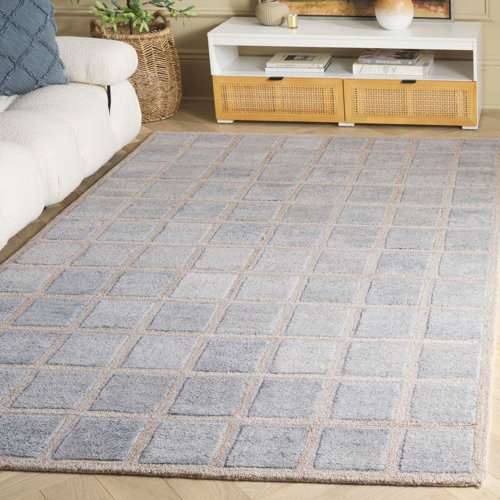 Renewal 8 ft. x 10 ft. Beige/Gray Geometric Tile Area Rug