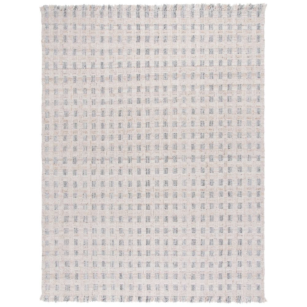 Renewal 9 ft. x 12 ft. Ivory/Gray Lattice Fringe Area Rug