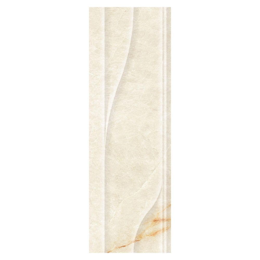 Spanish Solario Deco Gold 4 in. x 12 in. Matte 3D Textured Marble Look Porcelain Wall Tile Sample