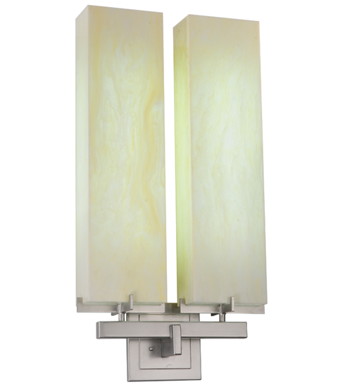 136778 18 in. Touro Wall Sconce, Nickel & Bleached Honey Onyx