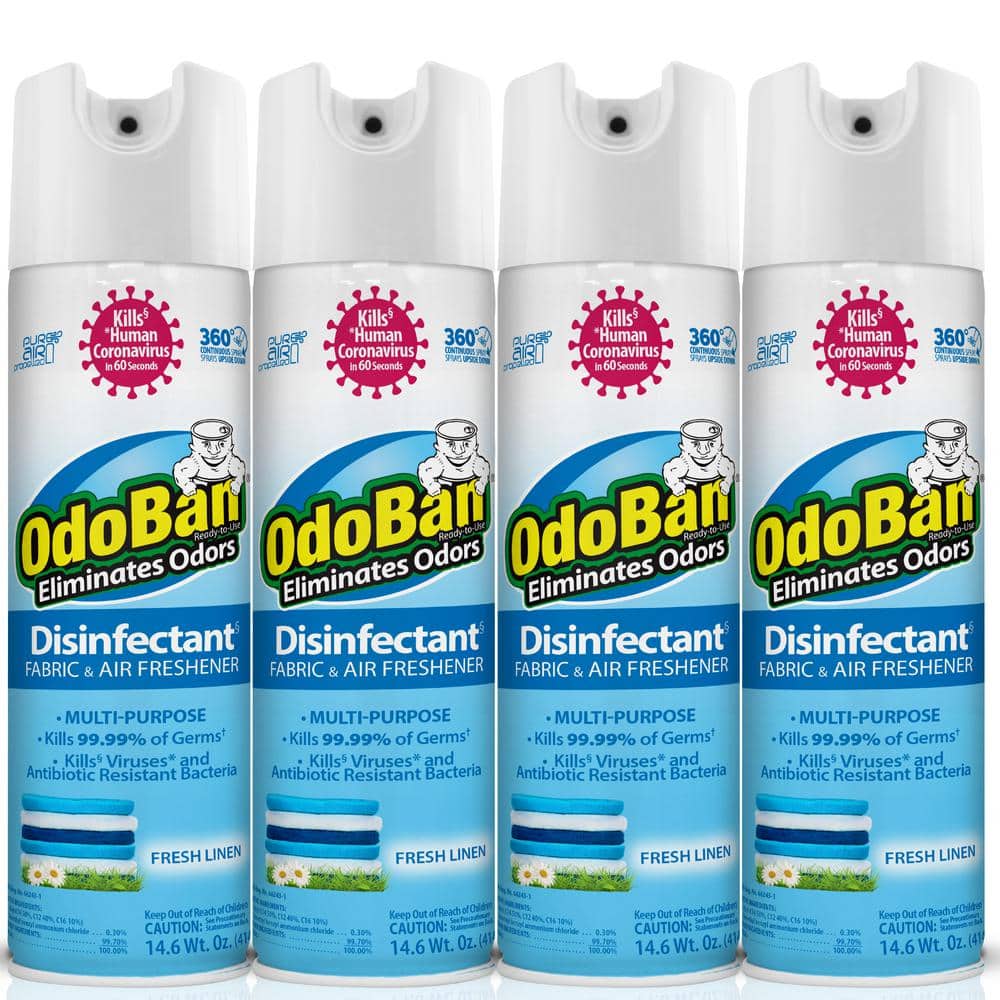 14.6 oz. Fresh Linen Multi-Purpose Disinfectant Spray, Odor Eliminator, Sanitizer, Fabric and Air Freshener (4-Pack)