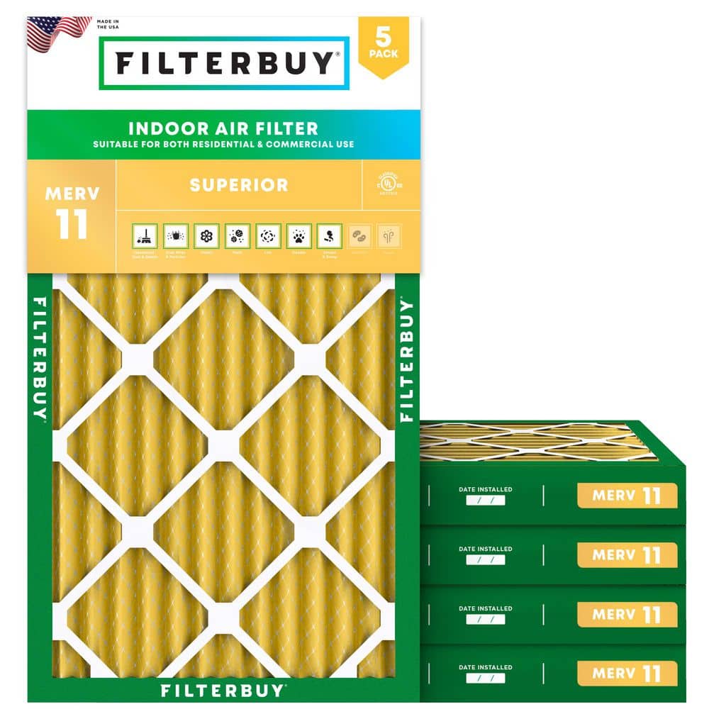 15 in. x 30.75 in. x 2 in. MERV 11 (FPR 7) Allergen Defense Pleated HVAC AC Furnace Air Filters Replacement (5-Pack)