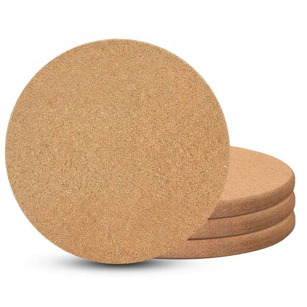 4-Pieces Cork Board Hot Pads Heat Resistant Trivets Multifunctional Placemats for Kitchen Table Countertop