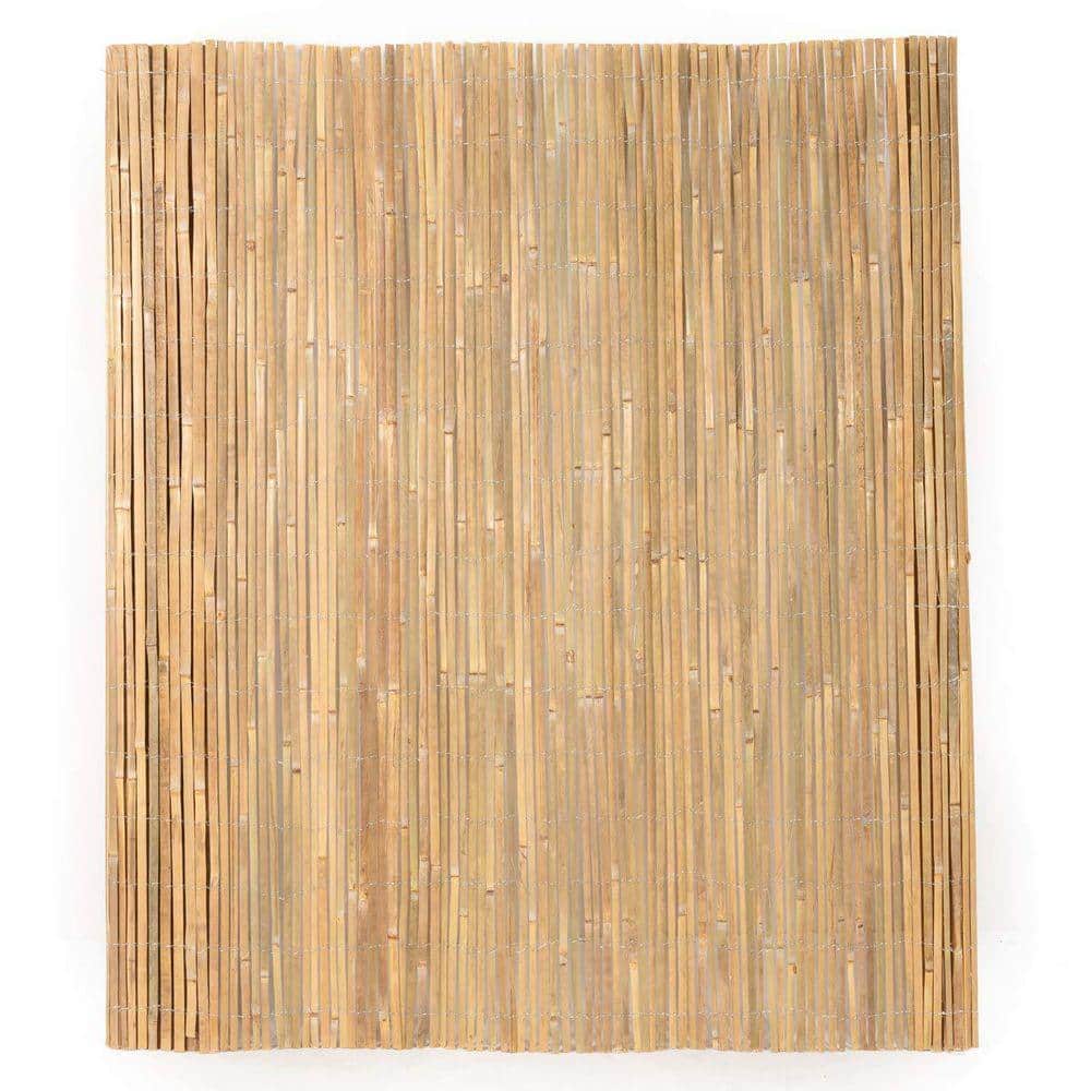 4 ft. x 13 ft. Natural Bamboo Slat Screening, Bamboo Screen Panel Roll for Balcony or As Wind and Sight Protection