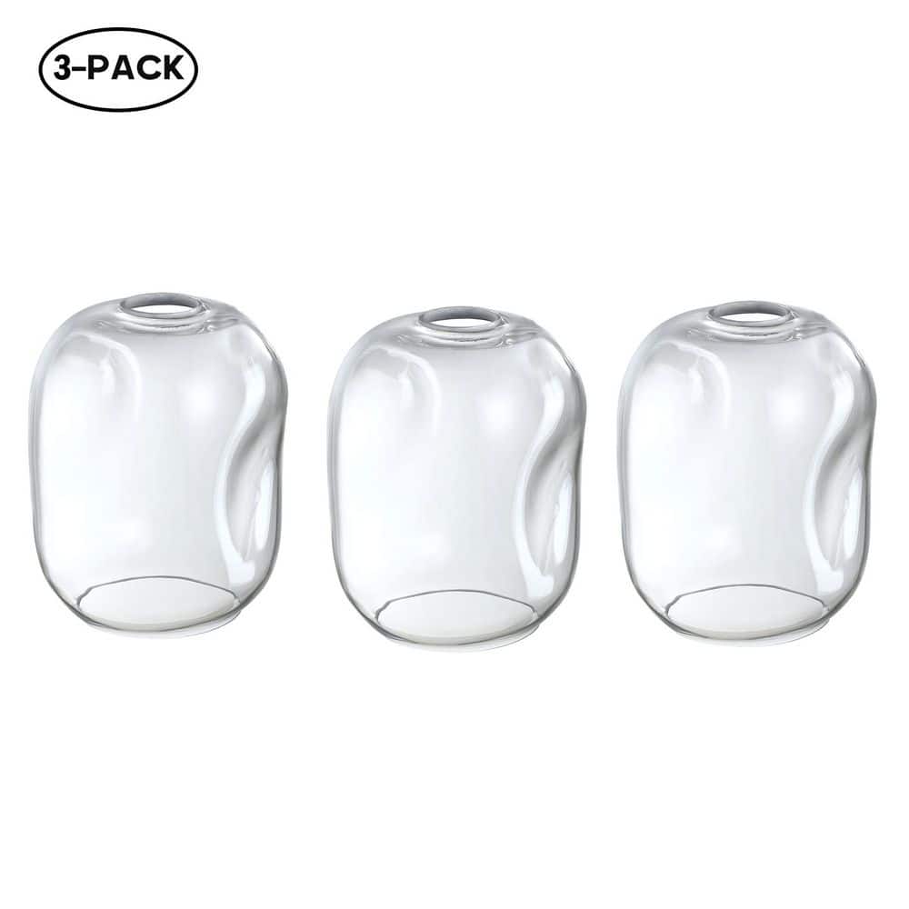 7 in Clear Glass Drum Pendant Lamp Shade Suitable for 1.65 in. Lip Fitter (3-Pack)