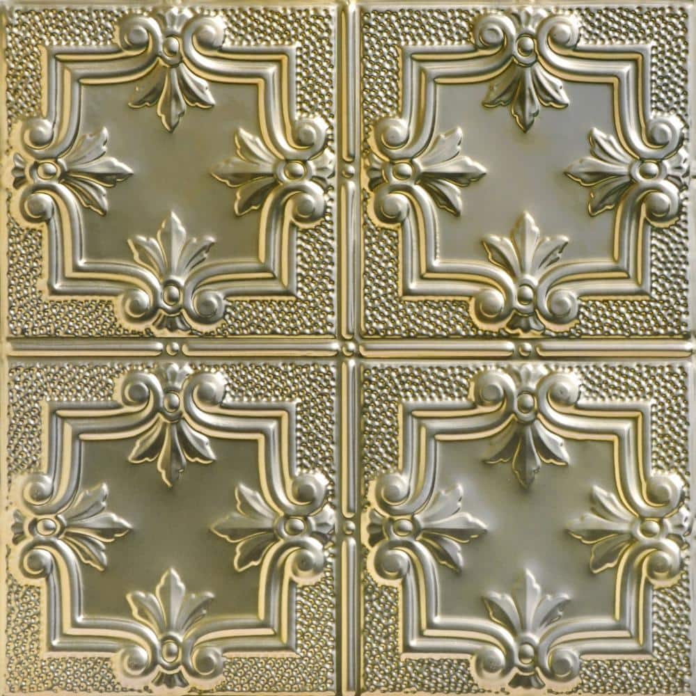 Antoinette Gold Nugget 2 ft. x 2 ft. Decorative Nail Up Tin Ceiling Tile (24 sq. ft./case)