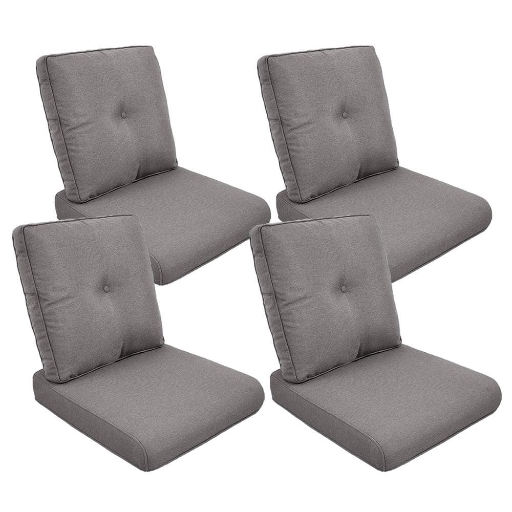 ArcoBay 22 in. x 25 in. x 4 in. 8-Piece Deep Seating Outdoor Lounge Chair Replacement Cushion Set in Gray