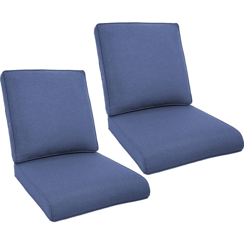 ArcoBay 22.5 in. x 25 in. x 4 in. 4-Piece Deep Seating Outdoor Lounge Chair Replacement Cushion Set in Blue