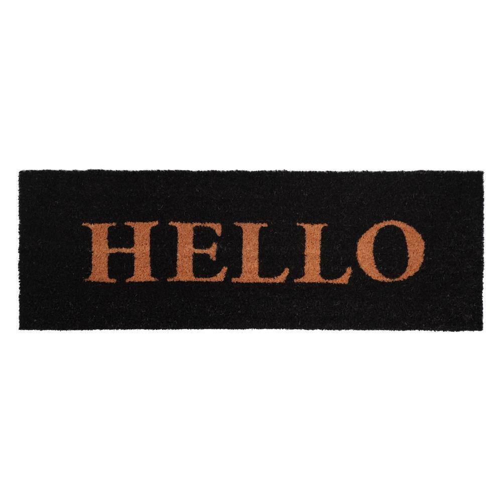Block Hello Doormat Black/Natural 12" x 24"