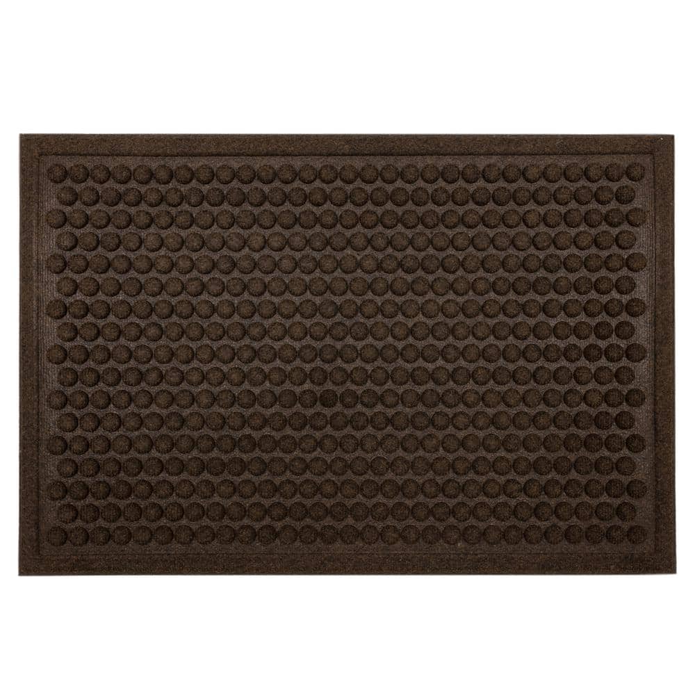 Dots Brown Chocolate 36 in. x 48 in. Recycled Rubber Indoor/Outdoor Impressions Door Mat