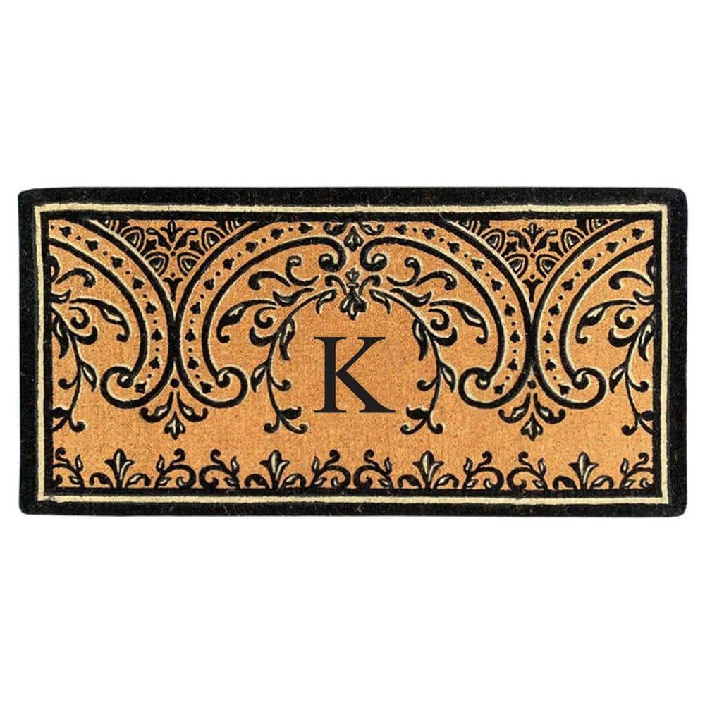Heavy Duty Coir Easton 36 in. x 72 in. Monogrammed K Door Mat
