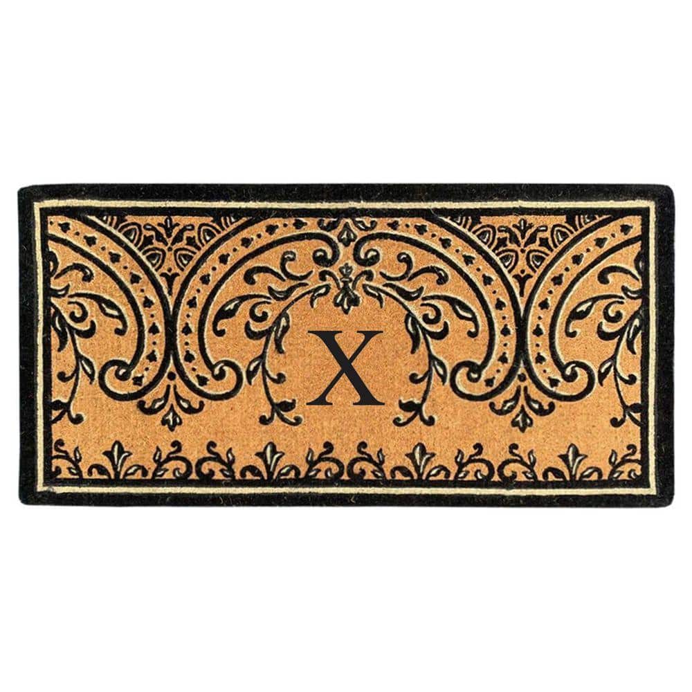 Heavy Duty Coir Easton 36 in. x 72 in. Monogrammed X Door Mat