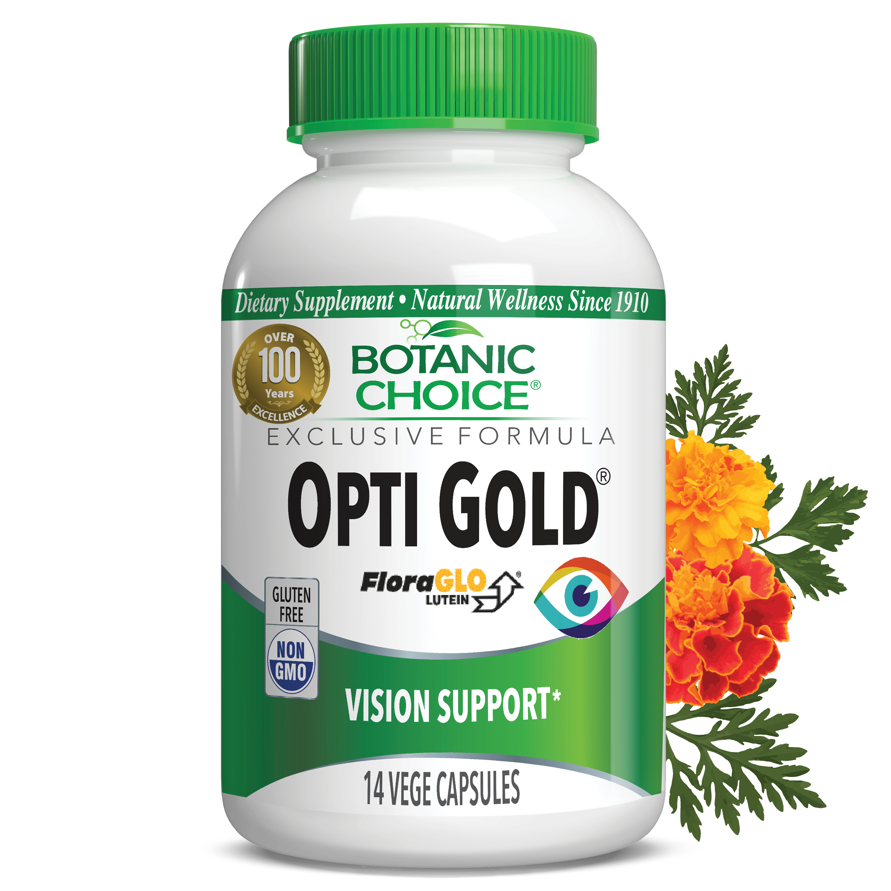 Opti Gold® Vision & Eye Health Supplement - 14 Vegetarian Capsules