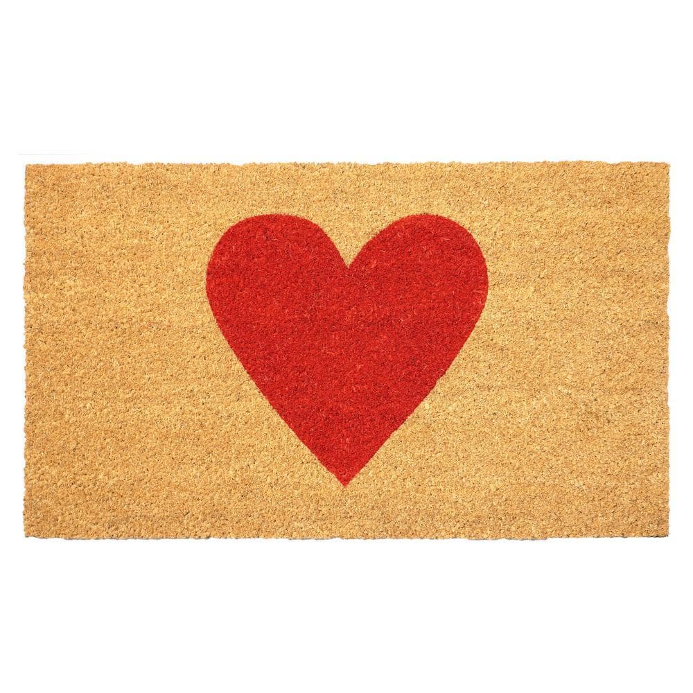 Red Heart Doormat Multi-Colored 20 in. x 34 in. Indoor or Outdoor Doormat