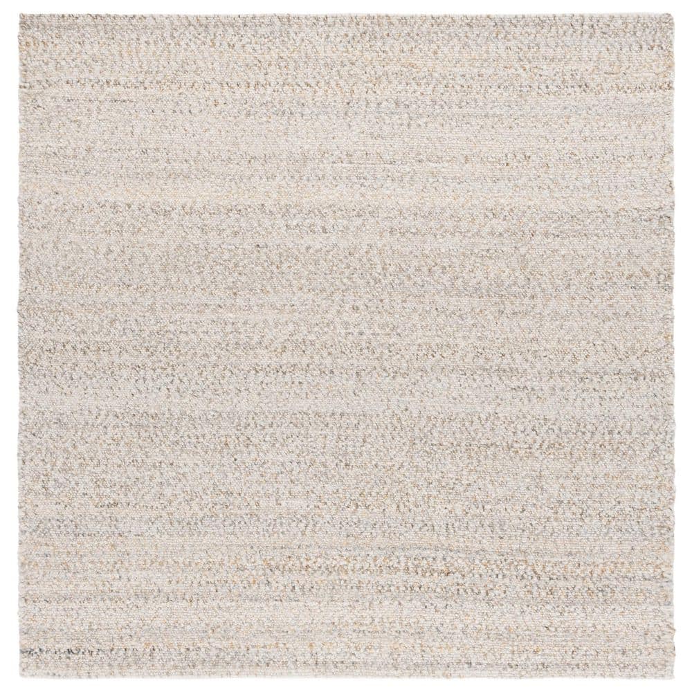 Renewal 6 ft. x 6 ft. Beige/Gold Distressed Solid Square Area Rug