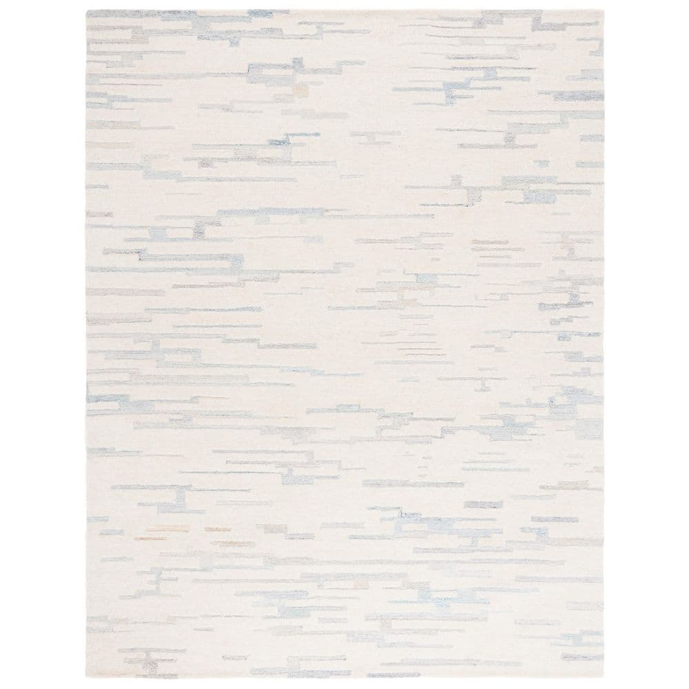 Renewal 8 ft. x 10 ft. Ivory/Light Blue Abstract Area Rug