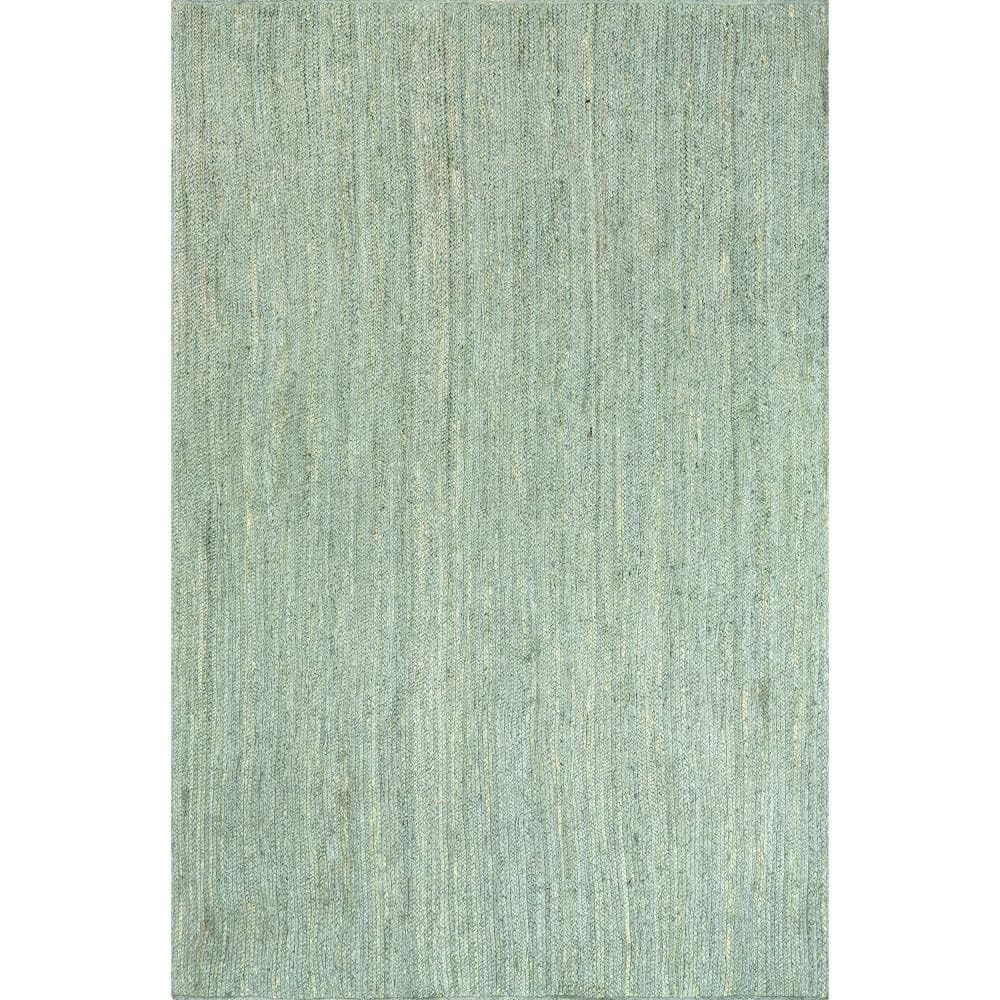 Rigo Hand woven Farmhouse Jute Green 5 ft. x 8 ft. Area Rug
