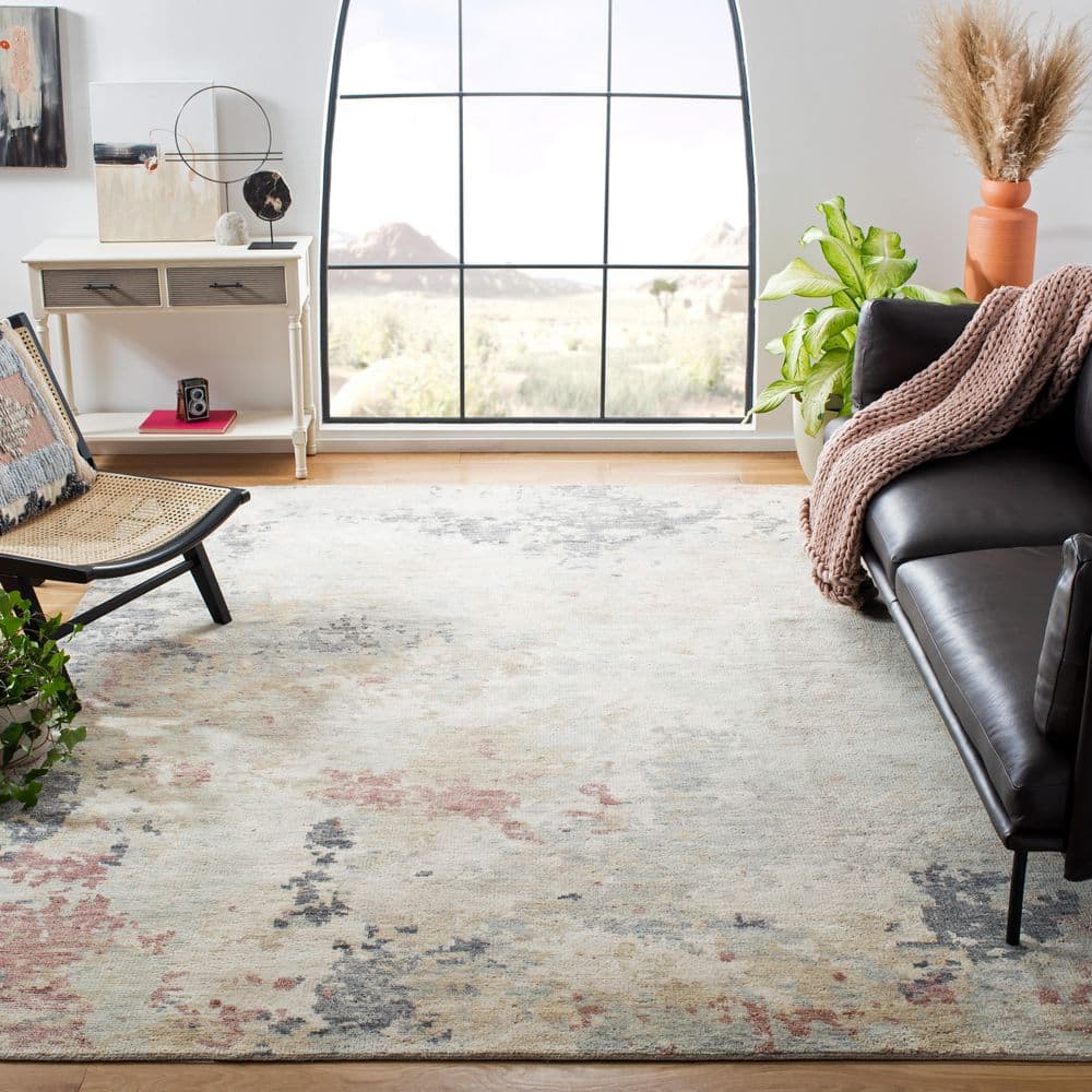 Samarkand 8 ft. x 10 ft. Gray/Ivory Abstract Area Rug